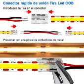 Conector UNION Tira Led COB 8mm 12-24V - 3