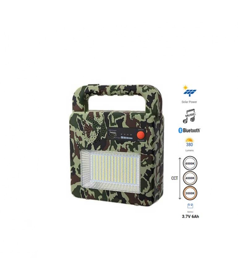 Altavoz Solar Bluetooth camuflage portátil LED CCT - 1