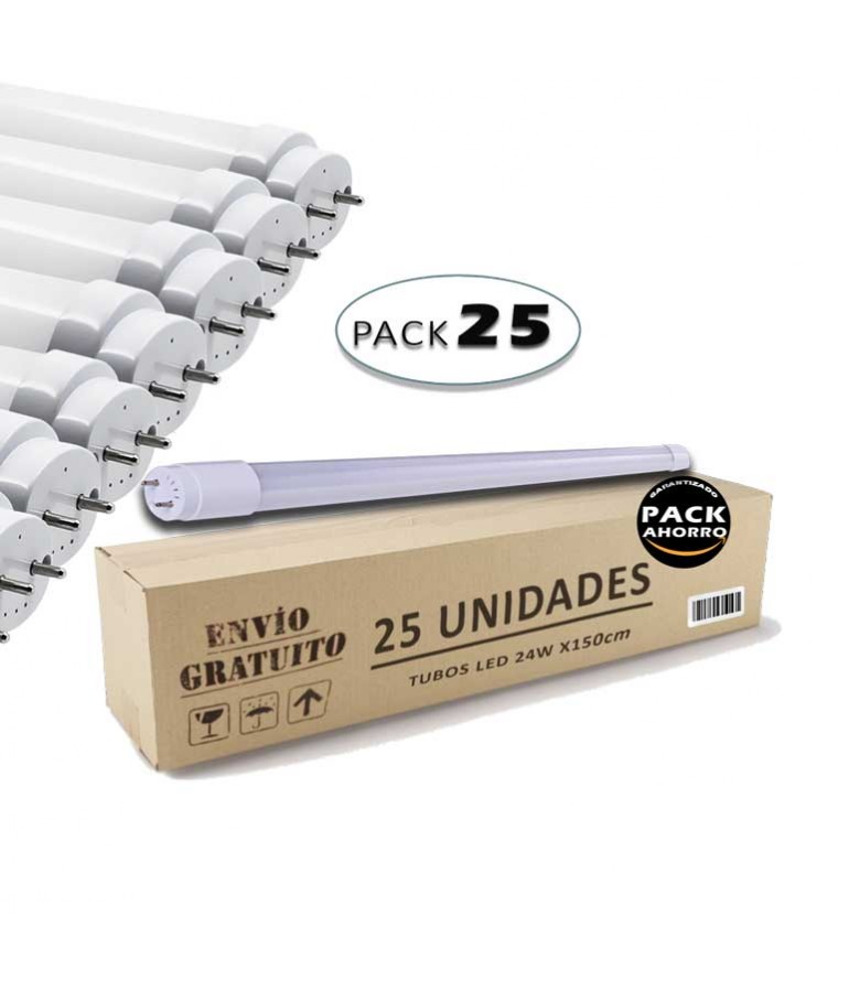 Pack 25 Tubos LED T8 150cm 24W Cristal - 1