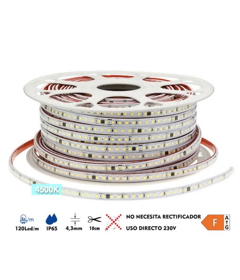 Tira Led 230V IP65 Sin Rectificador 4500K uso directo - 1