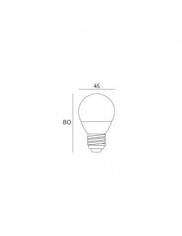 Dimensiones Bombilla LED Esférica G45 5,5W E27 HTPC Aluminio 220°