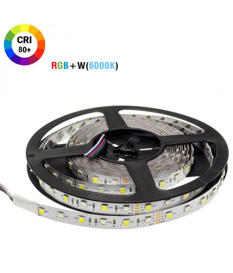 Tira Led 12VDC RGB/W IP20 14,4 W/M 120° SMD5050 - 1