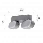 Aplique LED Doble Giratorio Pared 12W Gris - 4