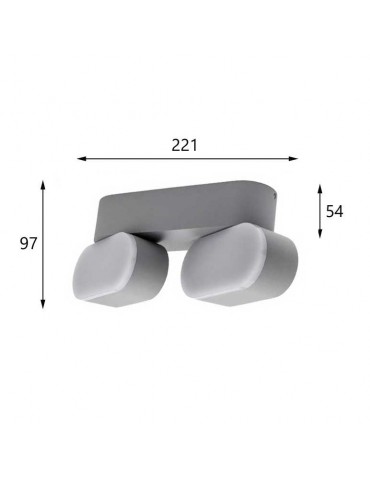 Aplique LED Doble Giratorio Pared 12W Gris - 4