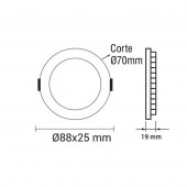 PANEL LED Downlight 3W Circular Empotrable Slim - 4