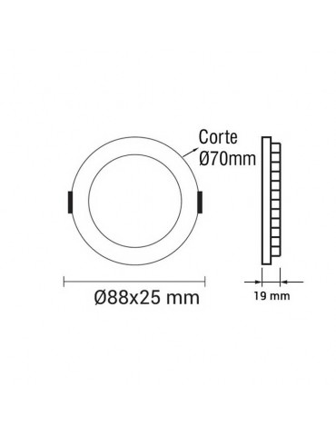PANEL LED Downlight 3W Circular Empotrable Slim - 4