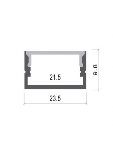 Perfil Aluminio superficie medio "A" completo accesorios - 3