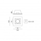 Empotrable yeso Cuadrado GU10 GLASS - 4