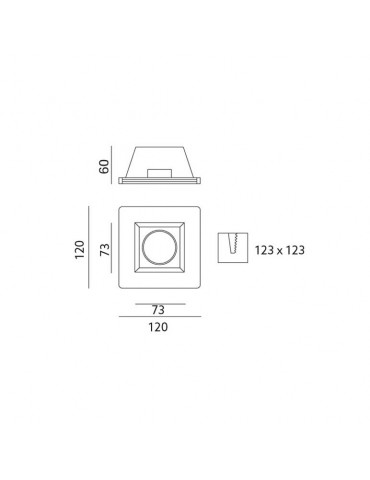 Empotrable yeso Cuadrado GU10 GLASS - 4