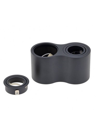 Aplique doble GU10 Negro Orientable - 3