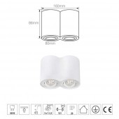 Aplique doble GU10 Blanco Orientable - 4