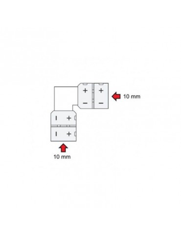Conector Angulo RGBW 90º Tiras Led RGBW DC12/24V - 3