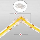 Conector HIPPO L Tira Led COB 10mm 12-24V - 6