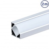 Perfil Aluminio ANGULO 45 superficie completo accesorios - 6