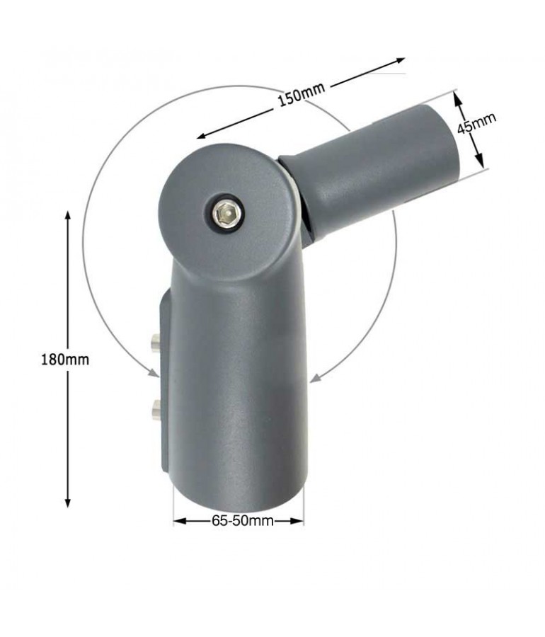 CODO RÓTULA SUJECIÓN POSTE FAROLA LED VIAL 50W