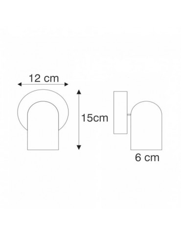 Aplique de techo GU10 Negro Orientable - 6