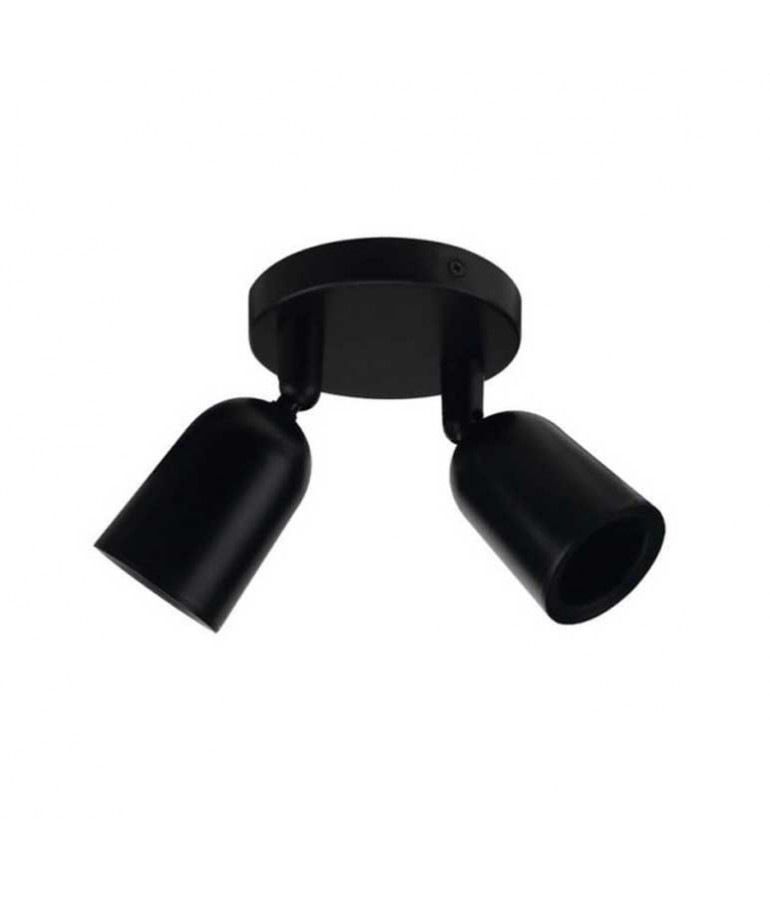Aplique techo GU10 Negro Doble Orientable - 1