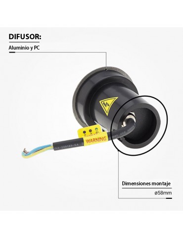 Foco Led 1W empotrable suelo 230v 6000K - 4