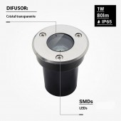 Foco Led 1W empotrable suelo 230v 6000K - 3