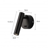 Aplique pared Lectura 2W aluminio negro - 5