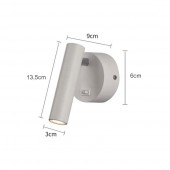 Aplique pared Lectura 2W aluminio blanco - 4