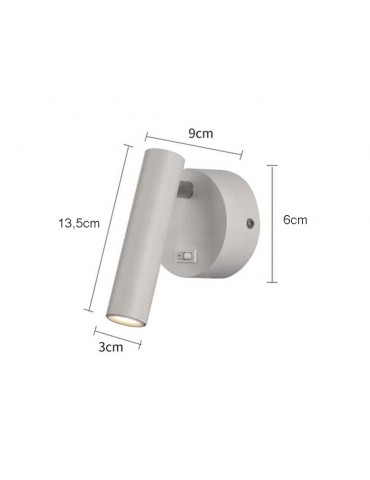 Aplique pared Lectura 2W aluminio blanco - 4