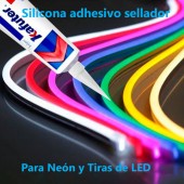Silicona NEÓN y Tira Led sellador transparente - 2