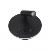 Aplique pared Lectura 8W negro interruptor y 2 USB - 7