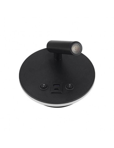 Aplique pared Lectura 8W negro interruptor y 2 USB - 7