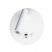 Aplique pared Lectura 8W blanco interruptor y 2 USB - 1