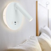 Aplique pared Lectura 8W blanco interruptor y 2 USB - 2