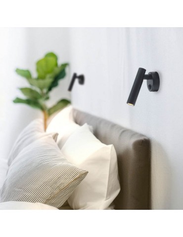Aplique pared Lectura 2W aluminio negro - 7