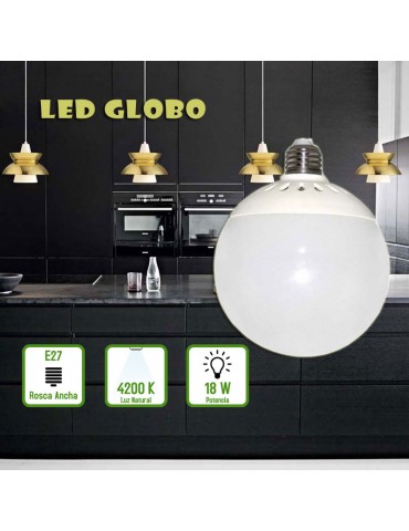 LED GLOBO G120 18W HTPC+Aluminio E27 230V