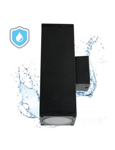 Aplique pared doble cara exterior negro QUERK 4 - 7