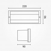 Aplique Pared E27 Empotrar Rectangular - 5