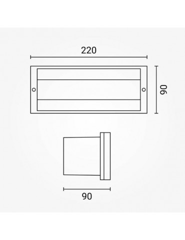 Aplique Pared E27 Empotrar Rectangular - 5