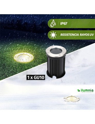 Foco suelo empotrar GU10 IP67 inox - 2
