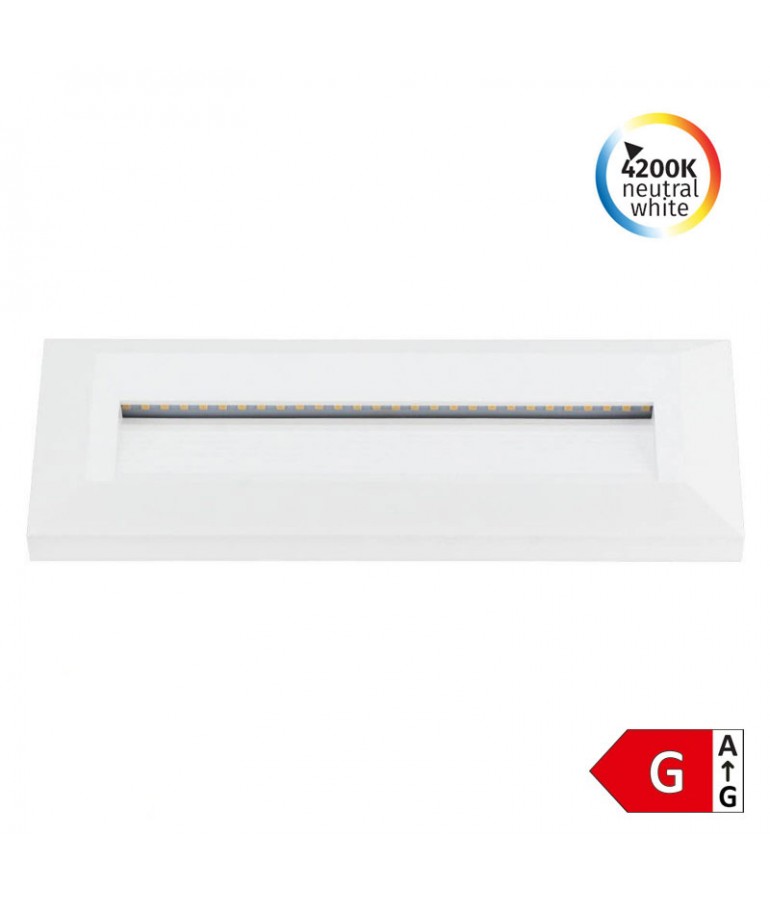 Aplique Escalera 3W LED rectangular blanco neutro IP65 - 1