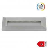 3W Aplique Escalera LED rectangular gris cálido IP65 - 1