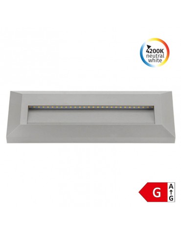 3W Aplique Escalera LED rectangular gris 4200K IP65 - 1