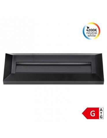 3W Aplique Escalera LED rectangular negro luz neutra IP65 - 1