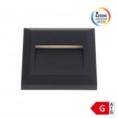 Aplique Escalera LED Cuadrado 2W negro luz neutra IP65 - 1