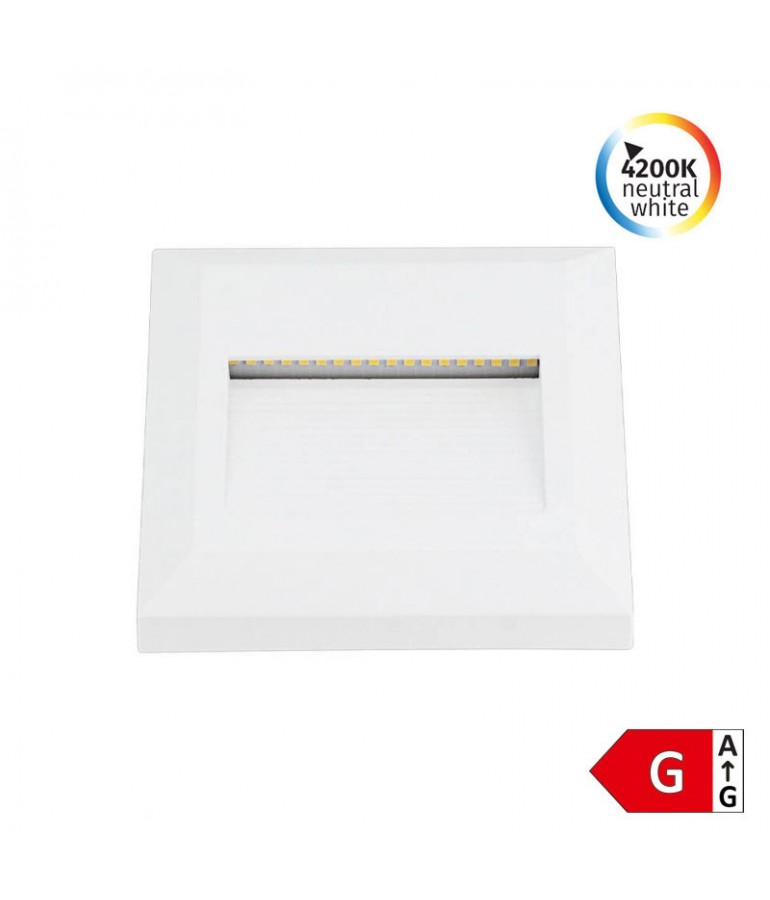 Aplique Escalera LED Cuadrado 2W blanco luz neutra IP65 - 1