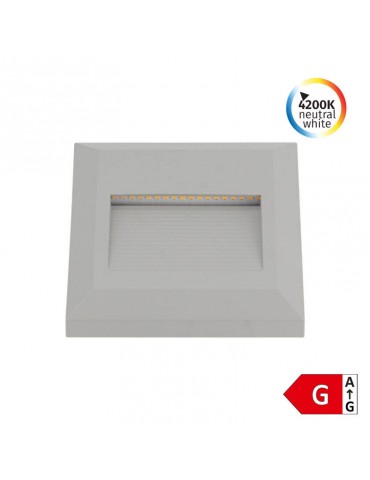Aplique Escalera LED Cuadrado 2W gris luz neutra IP65 - 1