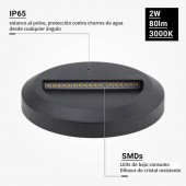 Aplique Escalera LED circular Negro 2W IP65 - 3