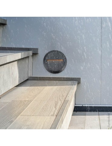 Aplique Escalera LED circular Negro 2W IP65 - 8