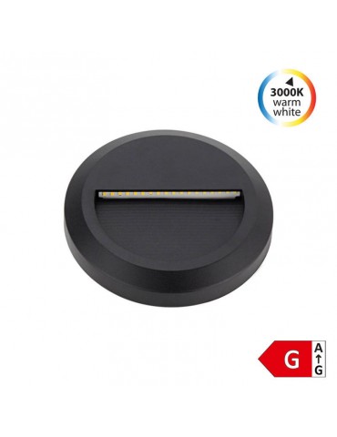 Aplique Escalera LED circular Negro 2W IP65 - 1
