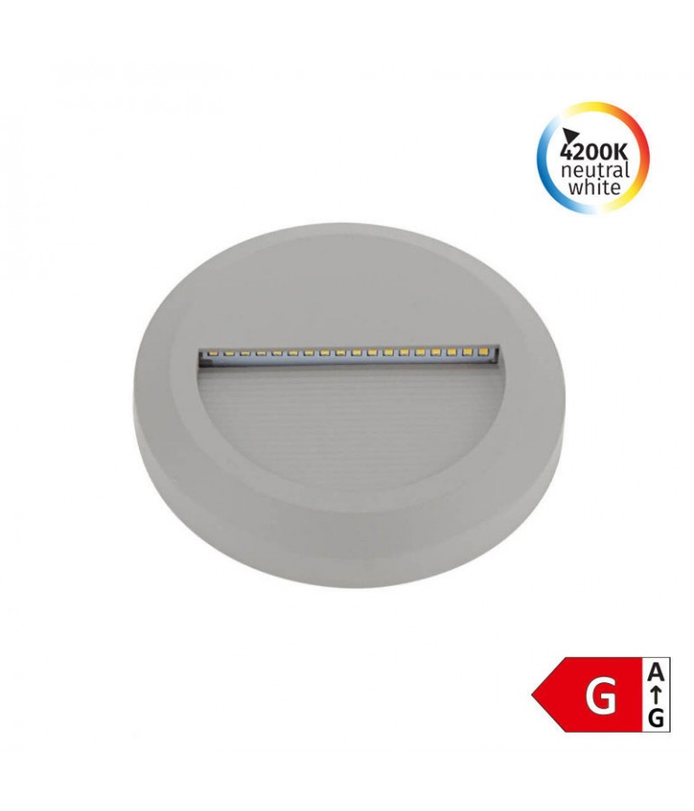 Aplique Escalera LED circular Gris luz neutra 2W IP65 - 1