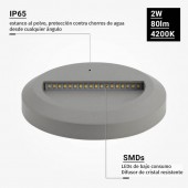 Aplique Escalera LED circular Gris luz neutra 2W IP65 - 3