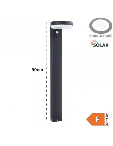 Baliza Solar LED CIRCULAR 90cm Sensor movimiento PIR - 1